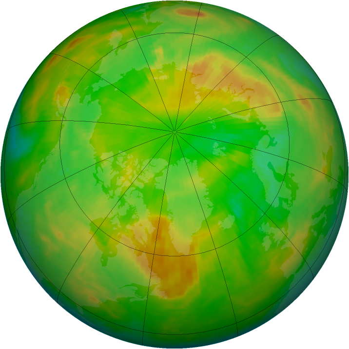 Arctic ozone map for 05 June 1992